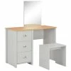 VidaXL Coiffeuse avec miroir et tabouret Gris 104 x 45 x 131 cm -Meubles-lavabos Soldes image 1 283744