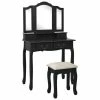 VidaXL Ensemble de coiffeuse avec tabouret Noir 80x69x141 cm Paulownia 1 VidaXL Ensemble de coiffeuse avec tabouret Noir 80x69x141 cm Paulownia -Meubles-lavabos Soldes image 1 289320