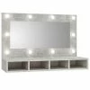 VidaXL Armoire à miroir avec LED Gris béton 90x31,5x62 cm -Meubles-lavabos Soldes image 1 808895
