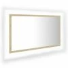 VidaXL Miroir LED de salle de bain Chêne sonoma 80x8,5x37 cm Aggloméré -Meubles-lavabos Soldes image 2 804927