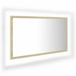 VidaXL Miroir LED de salle de bain Chêne sonoma 80x8,5x37 cm Aggloméré
