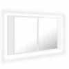 VidaXL Armoire à miroir de bain à LED Blanc brillant 80x12x45 cm