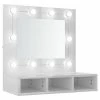 VidaXL Armoire à miroir avec LED Blanc brillant 60x31,5x62 cm -Meubles-lavabos Soldes image 2 808888
