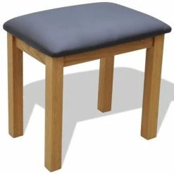 VidaXL Coiffeuse avec tabouret Bois de chêne massif -Meubles-lavabos Soldes image 4 242742